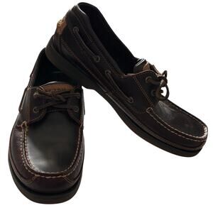 Sperry Top-Sider Mako 2-Eye Leather Boat Shoes Amaretto 0764027 Men's 11.5